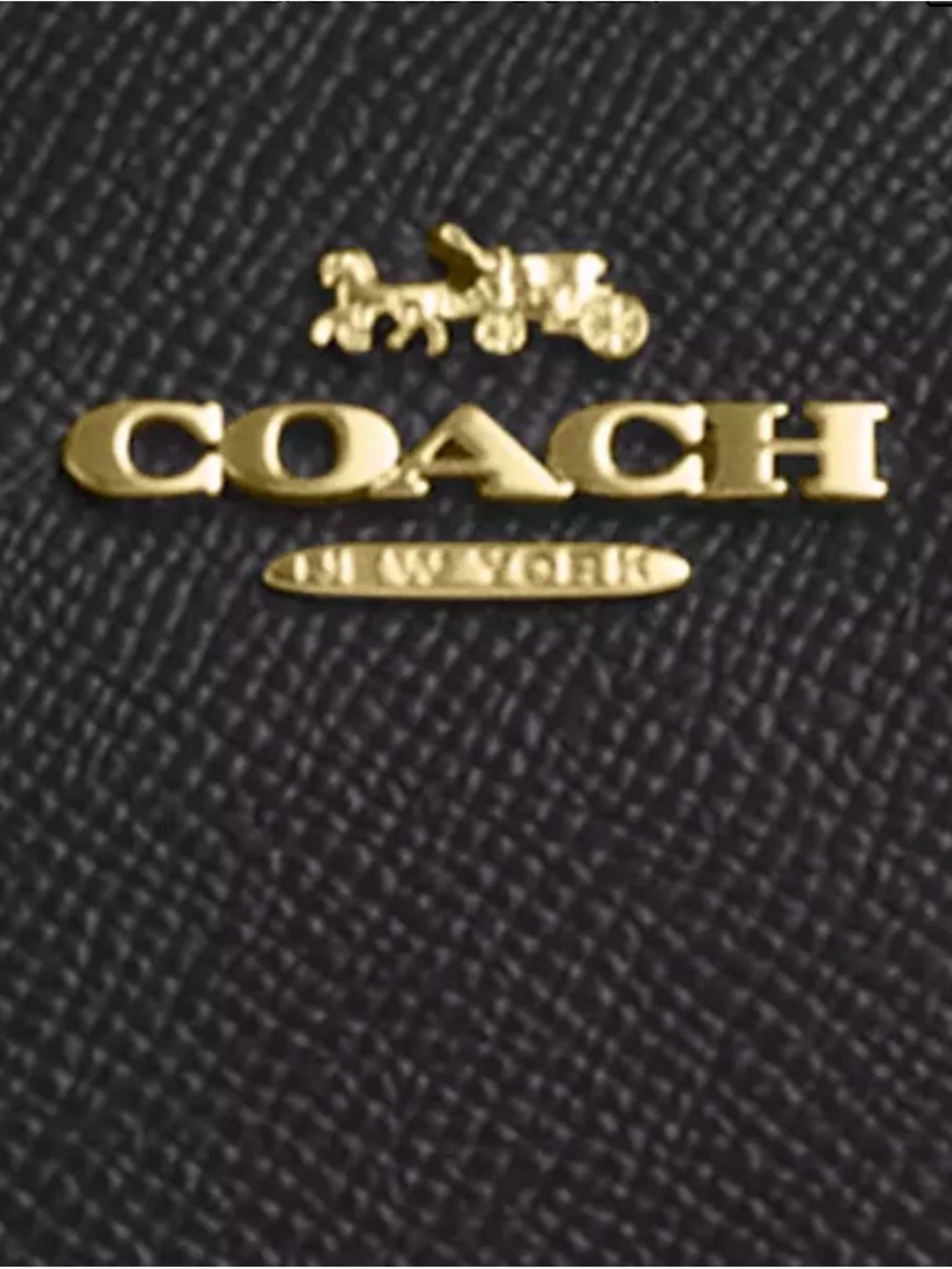 Coach Fiona Zip Tote Bag in Black Crossgrain Leather with Gold Hardware - Picture 3 of 8